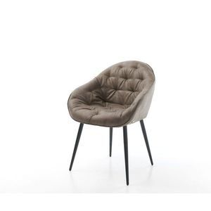 Jídelní židle Gaio-Flex taupe vintage zúžená podnož černá obraz
