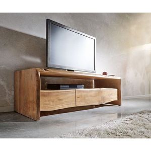 TV stolek Live Edge 145 cm akácie přírodní přihrádka 3 zásuvky obraz