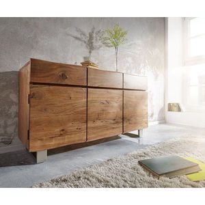Komoda Live Edge 147 cm akácie přírodní 3 dvířka 3 zásuvky obraz