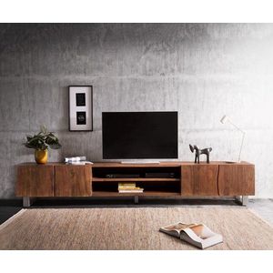 TV stolek Live Edge 300 cm akácie hnědá 4 dvířka 2 přihrádky obraz