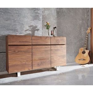 Komoda Live Edge 147 cm akácie hnědá 3 dvířka 3 zásuvky obraz