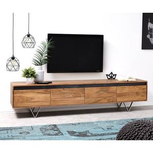 TV stolek Stonegrace 200 cm akácie přírodní břidlice 4 zásuvky obraz