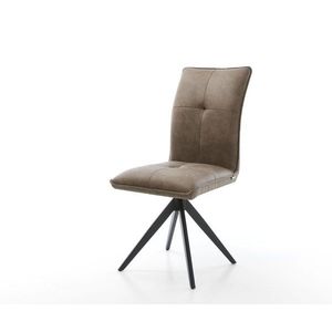 Otočná židle Maddy-Flex taupe vintage křížová podnož hranatá obraz
