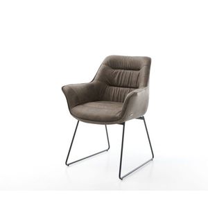 Jídelní židle Kaira-Flex taupe vintage tenká podnož černá obraz
