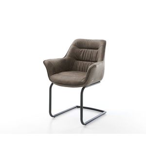Jídelní židle Kaira-Flex taupe vintage konzolová podnož kulatá obraz