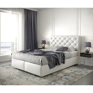 Boxspring postel Dream-Great 140x200 cm koženka bílá s matrací obraz