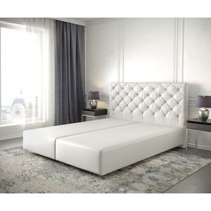 Boxspring postel Dream-Great 140x200 cm imitace kůže bílá obraz