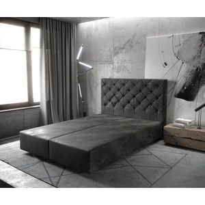 Boxspring postel Dream-Great 140x200 cm mikrovlákno antracitová obraz