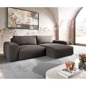 Rohová pohovka Lanzo XL 280x175 cm mikrovlákno khaki hnědá obraz