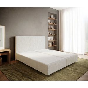 Boxspring postel Dream-Well 180x200 cm bouclé smetanovo-bílá obraz