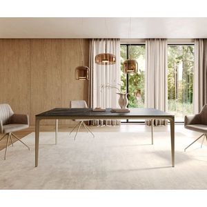 Jídelní stůl Escina 200x100 cm keramika Laminam®Noir Desir obraz