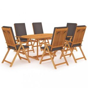 Zahradní jídelní set 7 ks teak / látka Dekorhome obraz