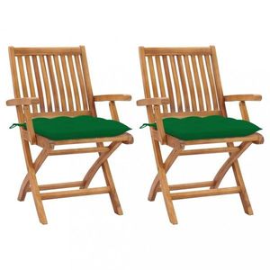 Zahradní židle 2 ks teak / látka Dekorhome obraz