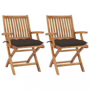 Zahradní židle 2 ks teak / látka Dekorhome obraz