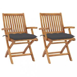 Zahradní židle 2 ks teak / látka Dekorhome obraz