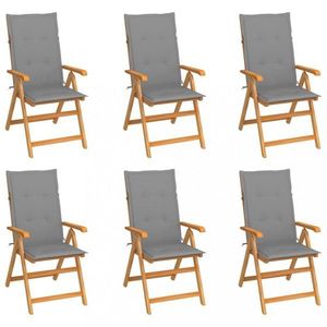 Zahradní židle 6 ks teak / látka Dekorhome obraz
