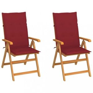 Zahradní židle 2 ks teak / látka Dekorhome obraz