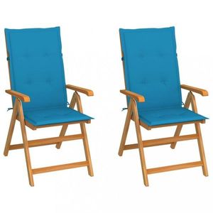 Zahradní židle 2 ks teak / látka Dekorhome obraz
