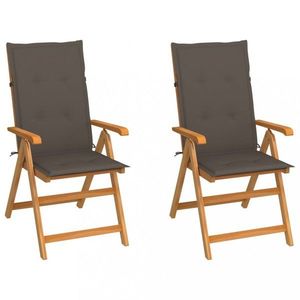 Zahradní židle 2 ks teak / látka Dekorhome obraz