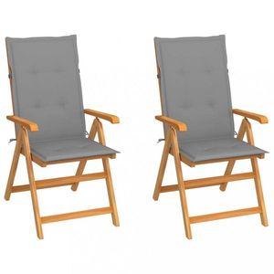 Zahradní židle 2 ks teak / látka Dekorhome obraz