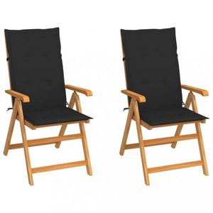 Zahradní židle 2 ks teak / látka Dekorhome obraz