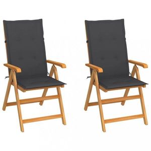 Zahradní židle 2 ks teak / látka Dekorhome obraz