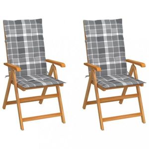 Zahradní židle 2 ks teak / látka Dekorhome obraz