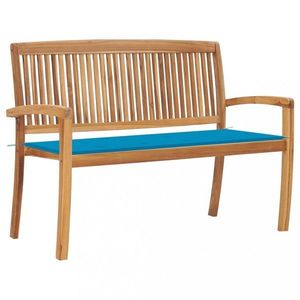 Zahradní lavice teak / látka Dekorhome obraz