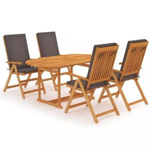 Zahradní jídelní set 5 ks s poduškami teak / látka Dekorhome obraz