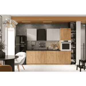 Artstolk Kuchyňská linka SOFIA C | dub cremona/béžová 260 cm Provedení: s pracovní deskou obraz