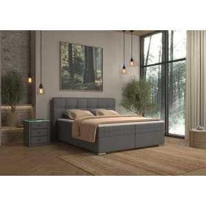 Elvisia Manželská postel ALPINA Boxspring | tmavě šedá 160 x 200 cm obraz