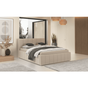 Elvisia Manželská postel MONACO s výklopným roštem | béžová 160 x 200 cm obraz