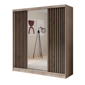 ArtAdrk Šatní skříň IDA | dub sonoma/černá 200 cm obraz