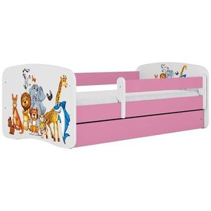 Dětská postel Babydreams+SZ+M růžová 80x160 Zvířátka obraz