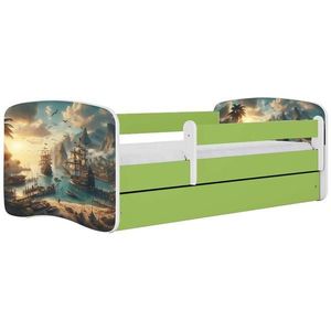 Dětská postel Babydreams+SZ+M zelená 80x160 Loď obraz
