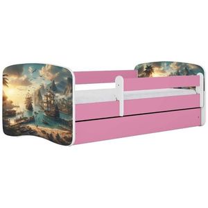 Dětská postel Babydreams+SZ+M růžová 80x180 Loď obraz