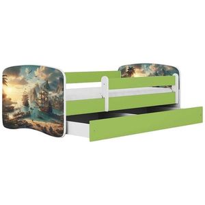 Dětská postel Babydreams+SZ+M zelená 80x180 Loď obraz