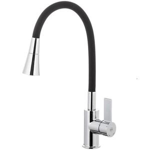 Dřezová baterie s flexibilní výpustí Rumba Black Duo obraz