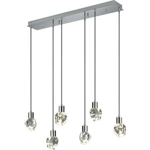 LED závěsné svítidlo ve stříbrné barvě se skleněným stínidlem Verano – Trio Select obraz