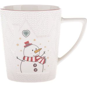 Bílý porcelánový hrnek s vánočním motivem 380 ml Snowman – Dakls obraz