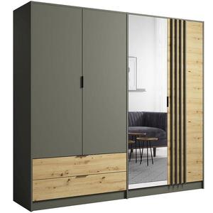 Skříň Rimini 4d2s šedá/dub artisan obraz