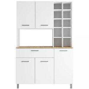 Vitrína do kuchyně Italy bílá s deskou dub artisan obraz