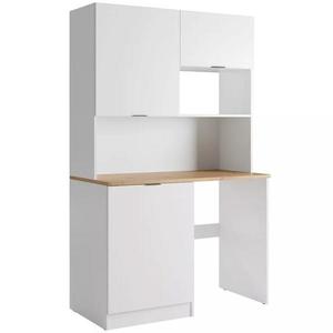 Vitrína do kuchyně Luna bílá s deskou dub artisan obraz