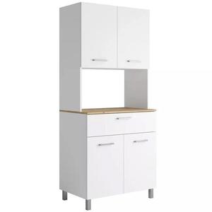 Vitrína do kuchyně Milano bílá s deskou dub artisan obraz