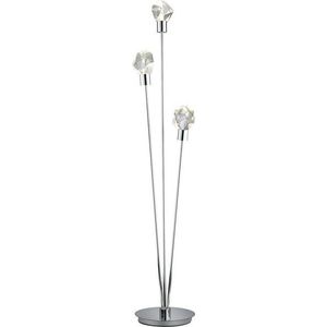 LED stojací lampa ve stříbrné barvě se skleněným stínidlem (výška 150 cm) Verano – Trio Select obraz