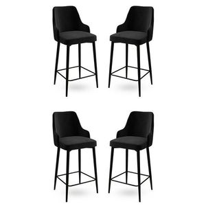 Sada barových židlí Enox Black and Black, 4 ks, 4 ks obraz