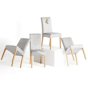 Restilo Napínací potah na židli Sento stříbrná, 48 x 48 x 58 + 10 cm, sada 4 ks obraz