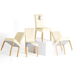 Restilo Napínací potah na židli Sento krémová, 48 x 48 x 58 + 10 cm, sada 4 ks obraz