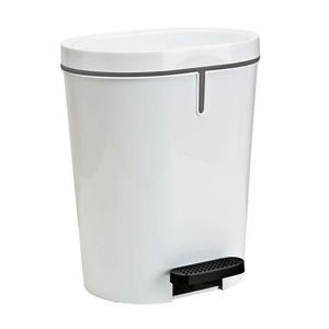 Denox Oval pedálový odpadkový koš 25 l, plast, bílý, 25 l obraz