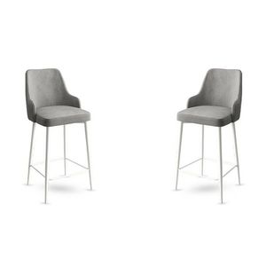 Sada barových židlí Enox Grey and White, 2 ks, 2 ks obraz